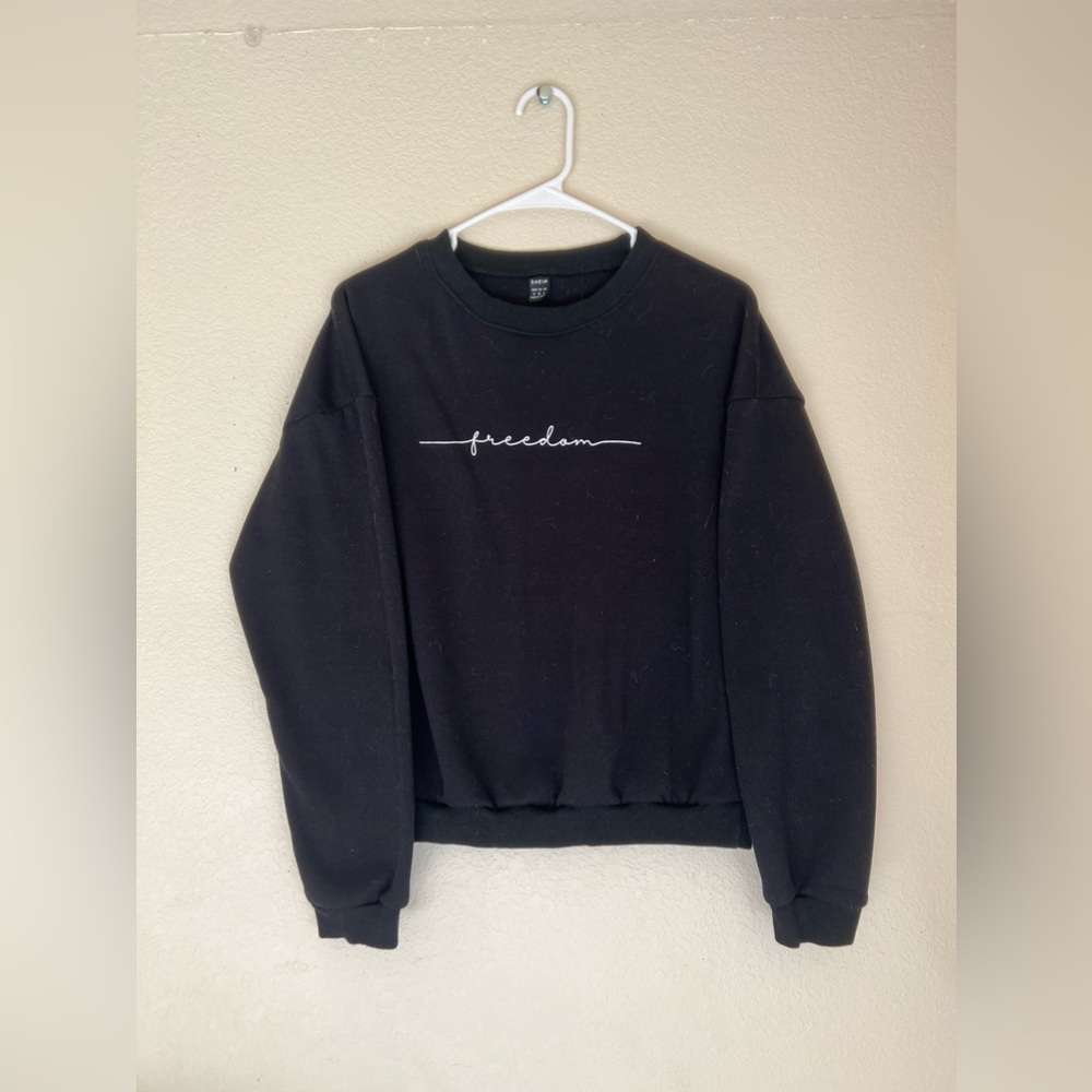 SHEIN EZwear Letter Print Drop Shoulder Sweatshirt